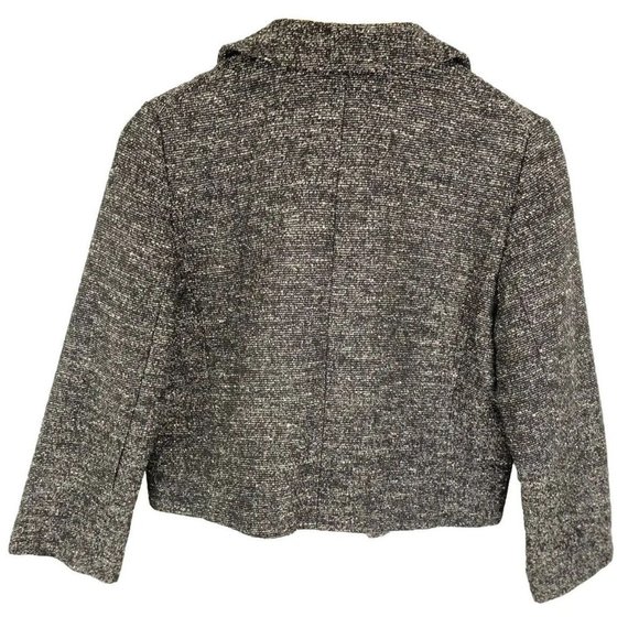 Marc by Marc Jacobs Size 8 Black & White Tweed Double-Breasted Cropped Jacket - Picture 3 of 10